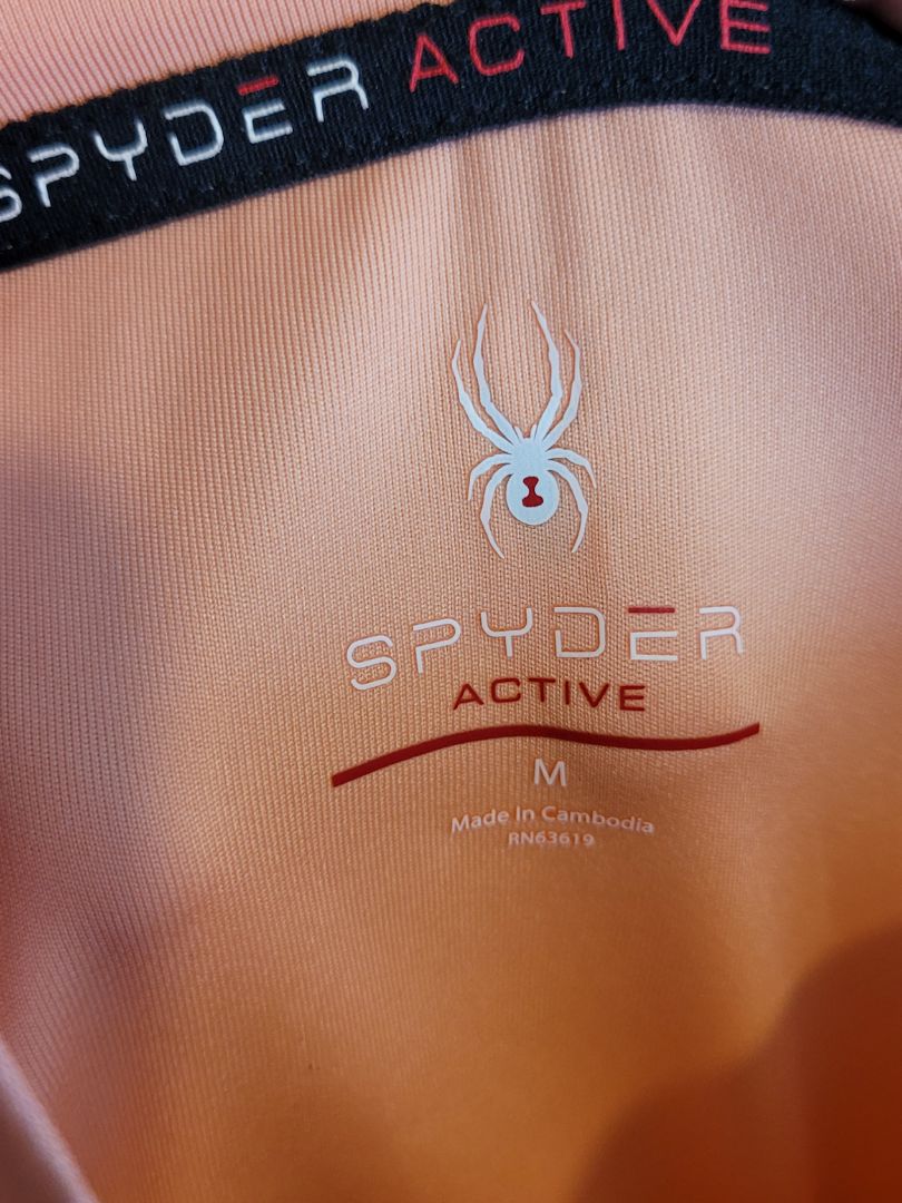 Size Medium Spyder Active Peach Back Vented Athletic Shirt Short Sleeve