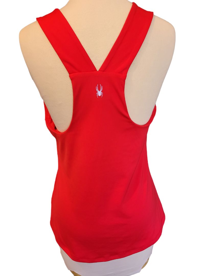 Size Large Spyder Active Red Racerback Sleeveless Athletic Top Removable Cups