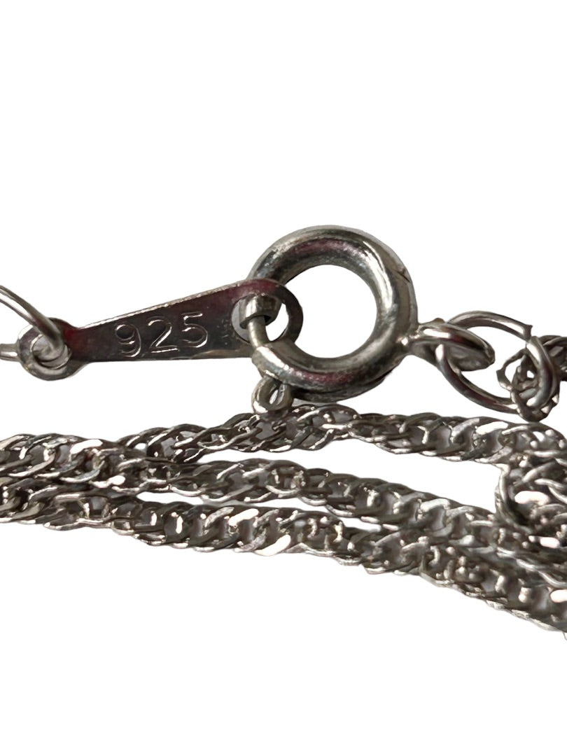 Silvertone Cage Pearl Snowflake Pendant Necklace 16" Chain