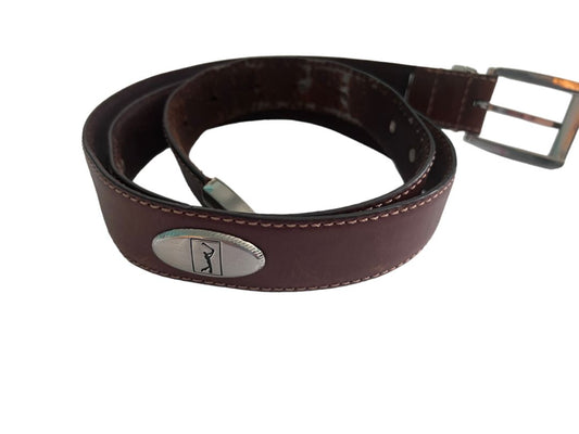 40 PGA Tour Brown Men's Medalion Golf Belt Leather