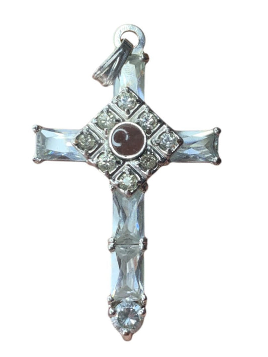 Stanhope Cross Lord's Prayer Necklace Pendant 1.75" Prayer in Stone