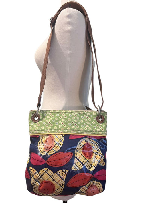 Fossil Coated Canvas Floral Crossbody Shoulder Bag Boho