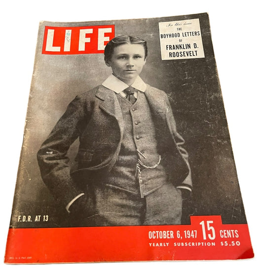 Life Magazine October 6, 1947 Young Franklin Roosevelt