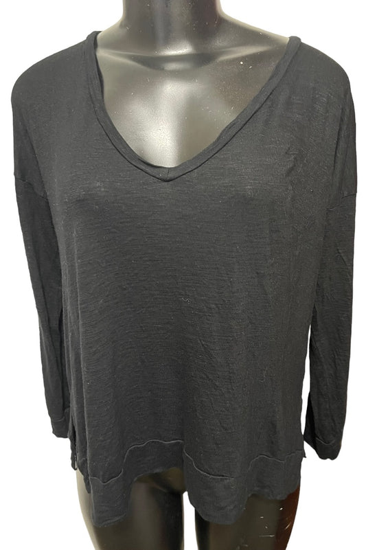 XS Madewell Long Sleeve V-Neck Oversize Womens Top Tshirt