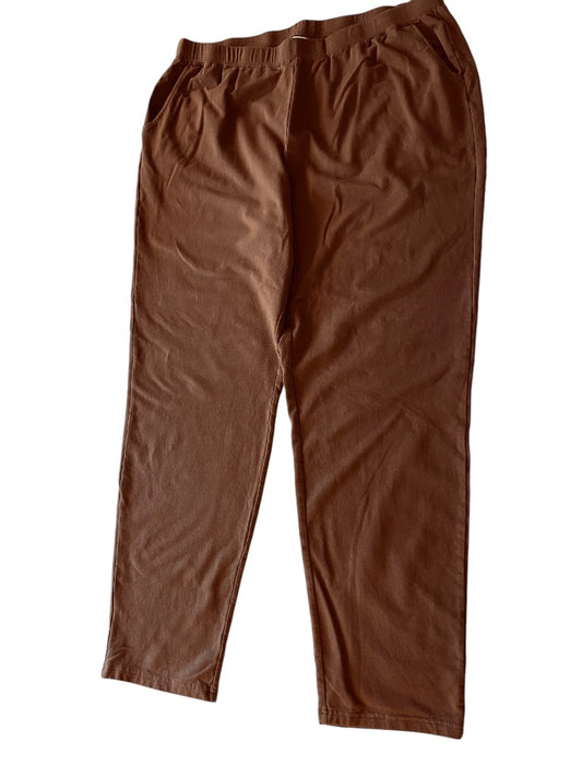 2XT Tall D&Co. Womens Brown Pull On Knit Pants Elastic Waist Pockets