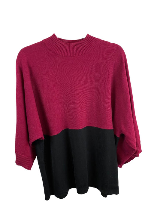 2X Larry Levine Woman Sport Pullover Color Block Sweater Dolman Sleeve