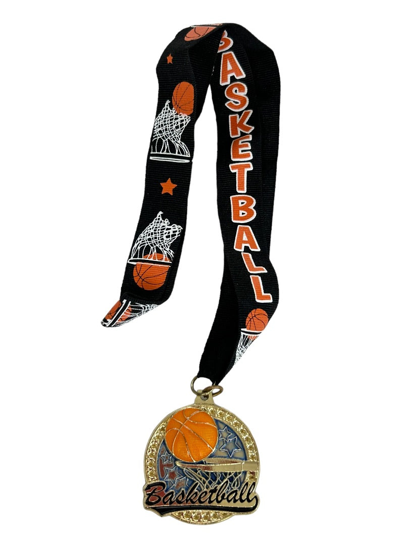 Basketball Medal Crown Diecast Personalized "Cal Sports Fall League 2nd Place Nov 2, 2014"