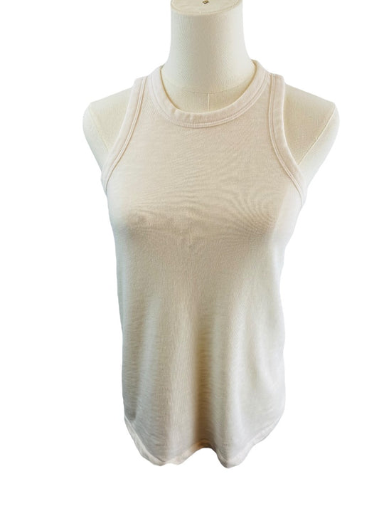 XS LOFT Womens Off White Tank Top Sleeveless Cotton Blend