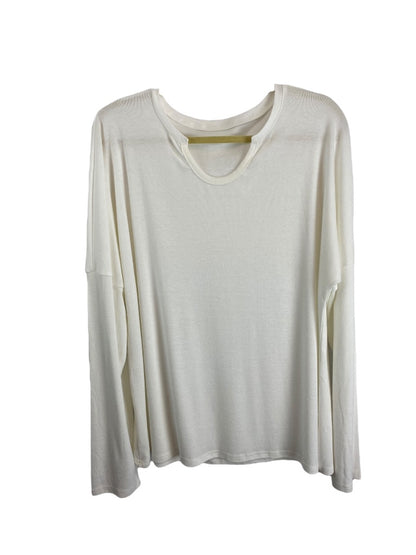 XXL Women's White Long Sleeve Tshirt Unbranded Modified Scoop Neck