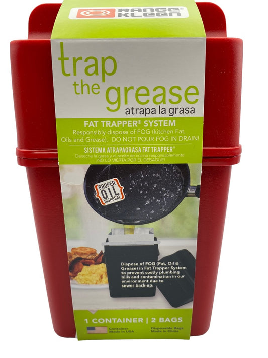 Range Kleen Fat Trapper Starter Kit With 2 Bags Red Lid Easy Disposal New