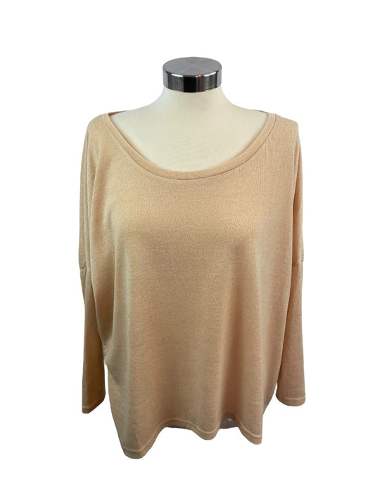 XL UGET Women's New Beige Lightweight Hi Lo Hem Sweater