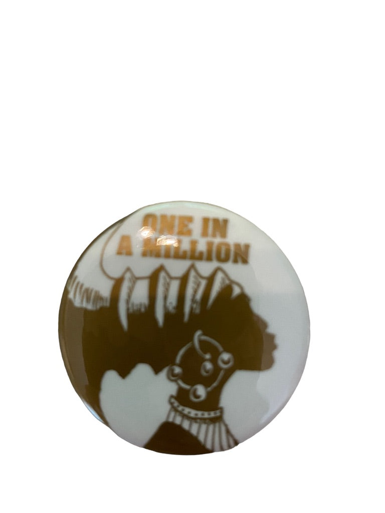 Vintage 1990s Pinback Button One in a Million Woman March 1.5" Diameter