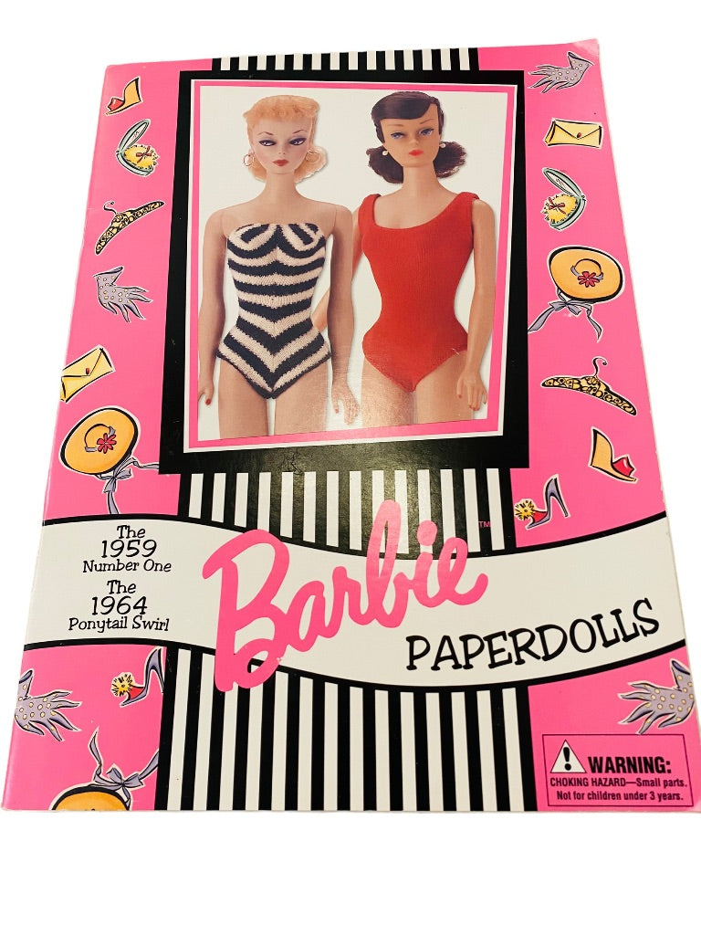 1997 Barbie Mattel for Avon Paper Doll Book 1959 Number One and The 1964 Ponytail Swirl