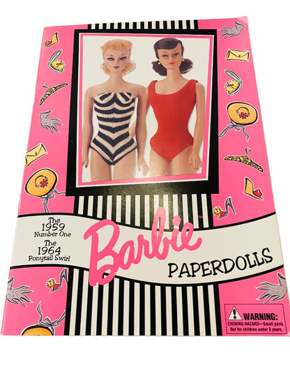 1997 Barbie Mattel for Avon Paper Doll Book 1959 Number One and The 1964 Ponytail Swirl