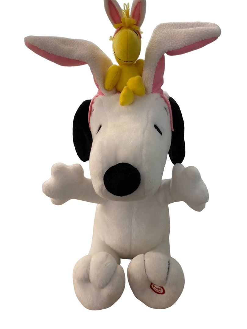 Hallmark Snoopy and Woodstock Musical Dancing Plush Working Animated 13"h Flappy Easter