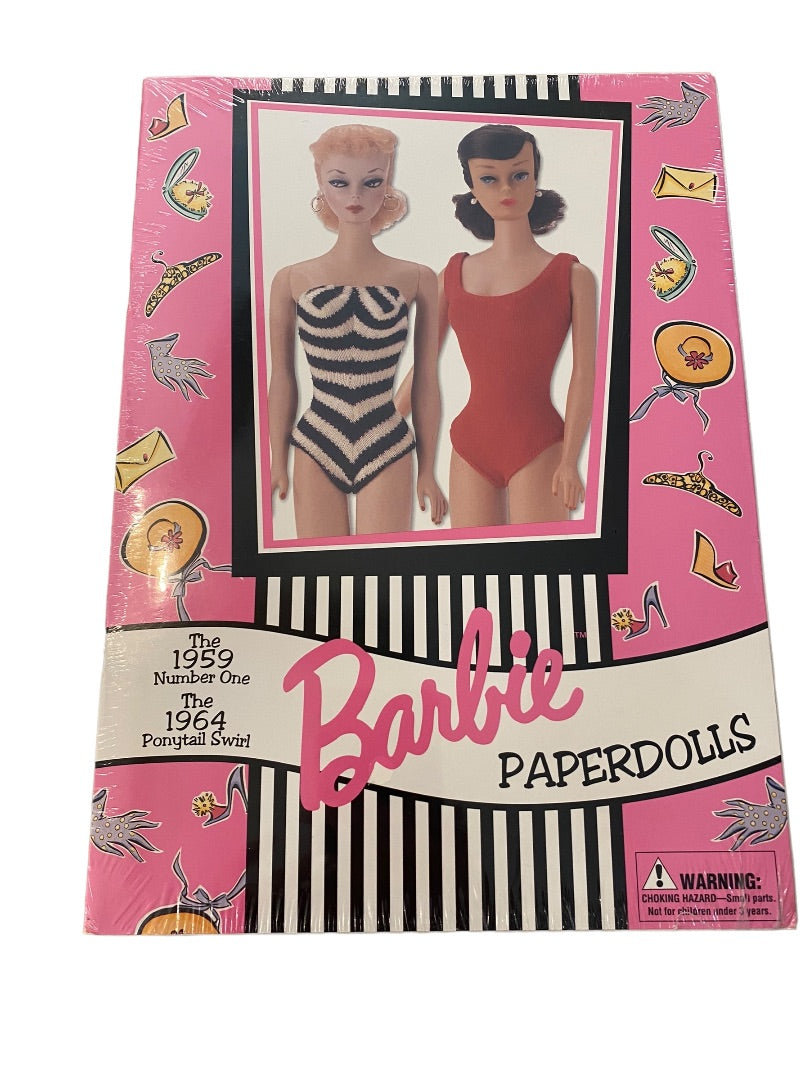 1997 Barbie Mattel for Avon Paper Doll Book 1959 Number One and The 1964 Ponytail Swirl