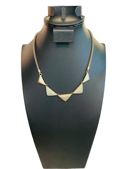 Goldtone Triangle Necklace 17"-20" Lays Flat Lobster Clasp