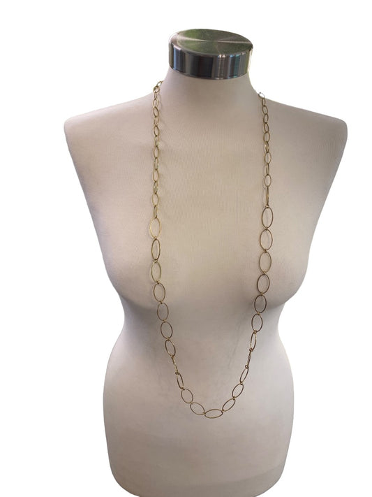 Goldtone Signed Alfani Link Necklace Lightweight Lobster Clasp 44"L