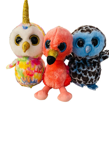 Ty Beanie Boos Stuffled Plush Gilda Flamingo Yago Owl Enchanted Unicorn Owl