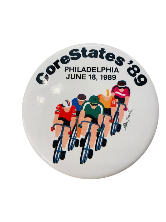 Vintage 1989 Pin CoreStates '89 Philadelphia June 18th 3" Pinback Button