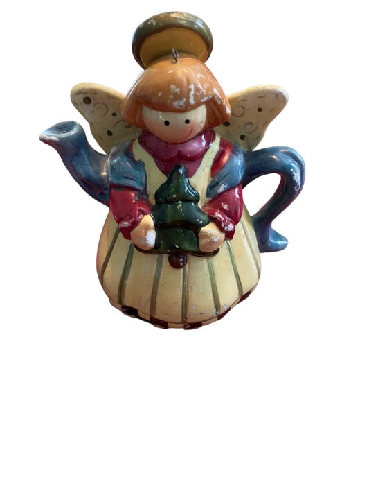 Teapot Angel Tree Ornament 3.5" Tall