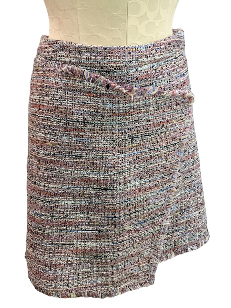 Size 4 Halogen Tweed Pink Multicolor Skirt Pencil Straight Lined