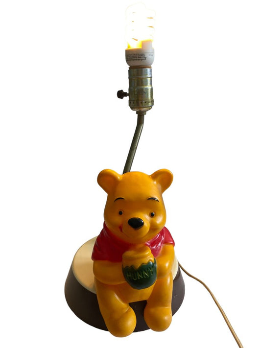 Disney Winnie the Pooh Lamp Figure Sitting Honey Dolly Toy Co 1977 Works Vintage