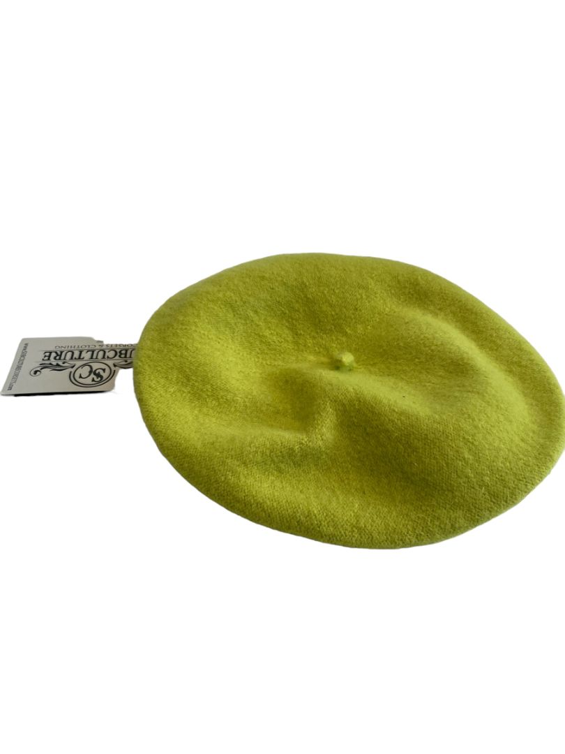 SubCulture Green Wool Blend Beret Hat Artist New Dry Clean NEW