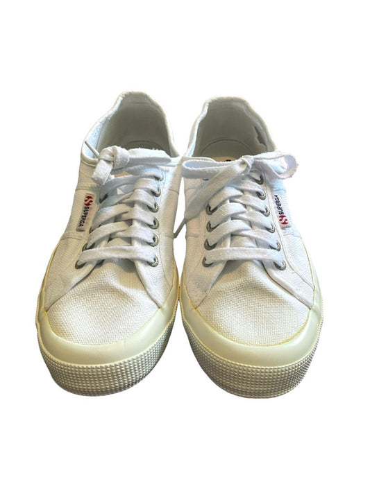 9 (40) Superga White Canvas Sneakers Lace Up