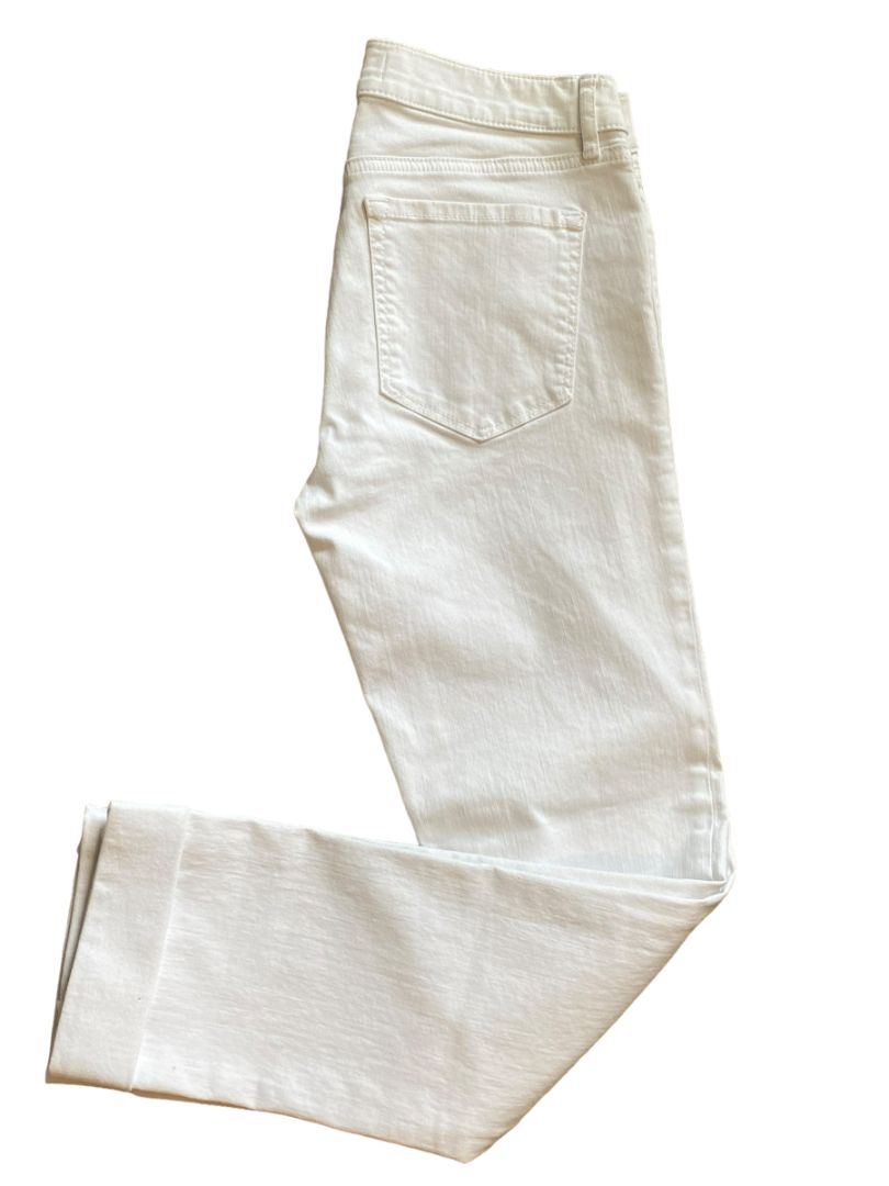 Size 26 (2) LOFT Make Me Loved Modern Straight White Cuffed Jeans