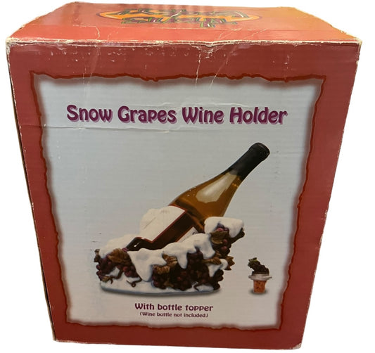 That's Kooky Snow Grapes Wine Holder with Bottle Topper Item 71279