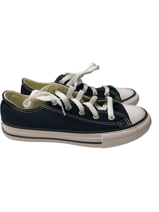 Size 2 Converse All Star Youth Black Canvas Low Top Sneakers 3J235