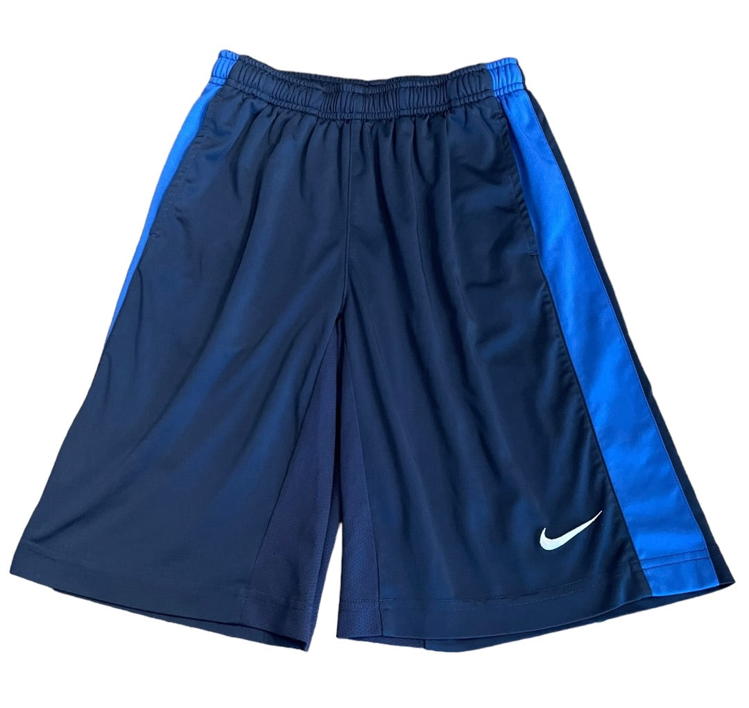 Small Nike Dri-Fit Athletic Drawstring Pull On Shorts Blue Side Pockets 416172-453