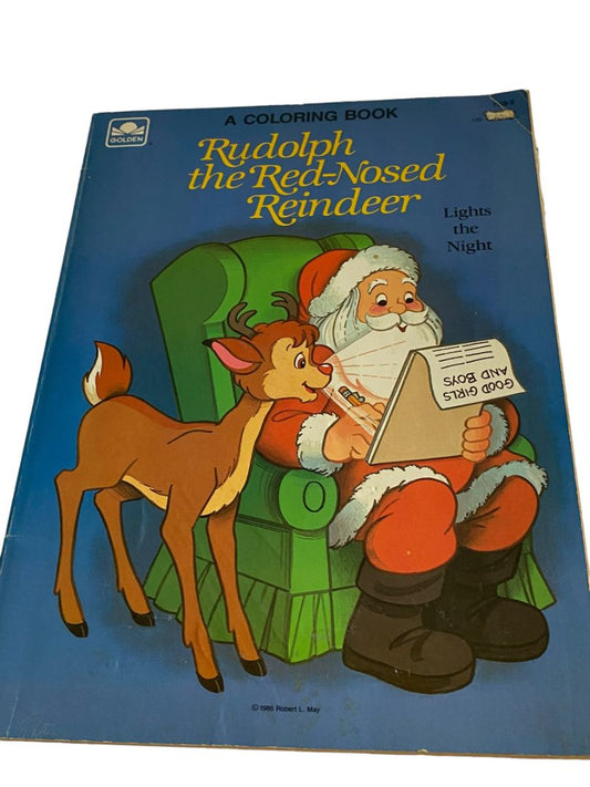 Rudolph the Red-Nosed Reindeer Golden Coloring Book Vintage '86