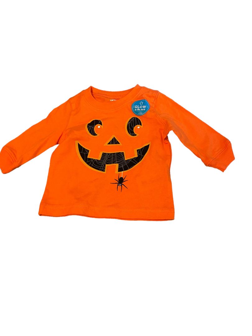 3M Carter's Gloe in the Dark Halloween Shirt Jack-o-lantern NWT