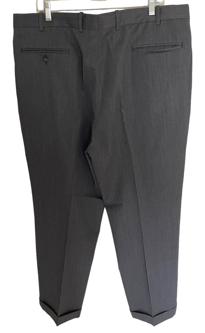 Size 40R JB Britches  Nordsrom Mens Cuffed Pleated Winston Dress Pants Worsted Wool Mid Gray Italy