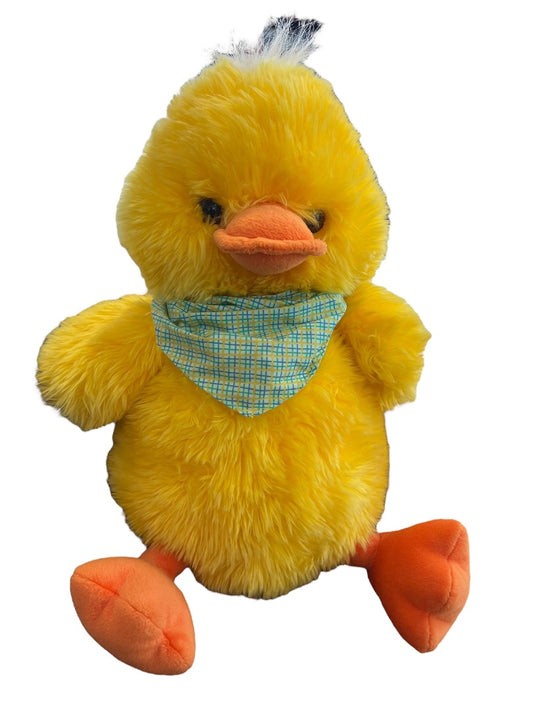 FAO Schwarz Yellow Duckling Bandana 15" Orange Feet Beak Yellow Body