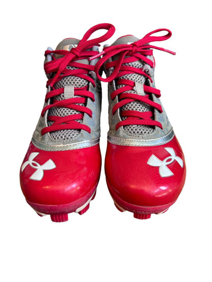 4 Youth Under Armour Baseball Cleats Red White