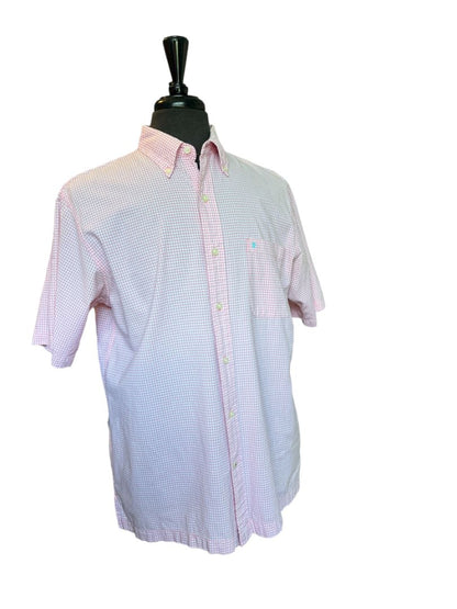 Size Medium Pink White Gingham Izod Jeans Button Down Shirt