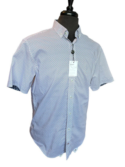 Size Medium Quieti Short Sleeve Button Down Shirt Mod Pattern NWT