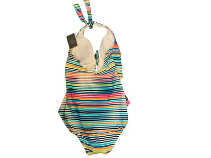 Size 10 Vince Camuto New Womens Striped Halter Style Swimsuit One Piece Swim Wear V29710