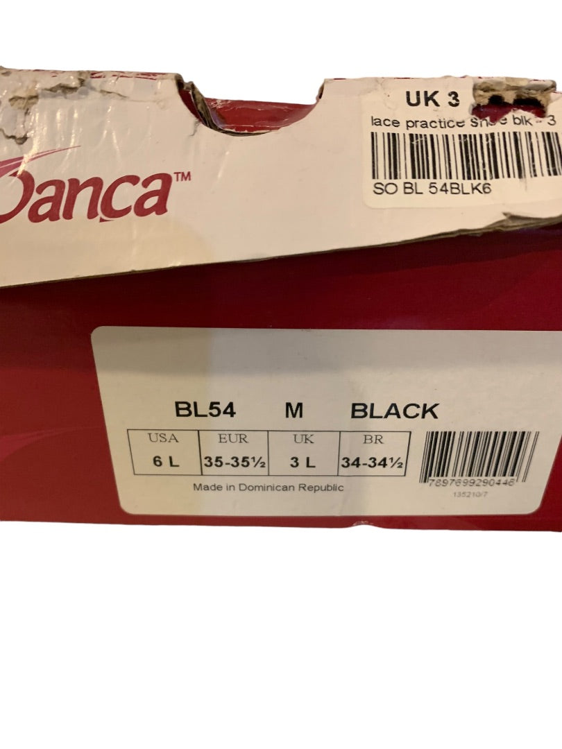 Size 6L So Danca Black Ballroom Dance Practice Lace Up Black Shoes