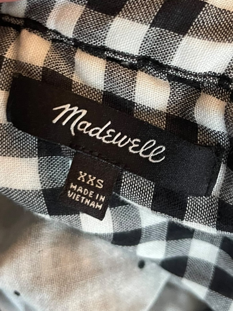 XXS Madewell Womens Double-Faced Hayden Popover Top in Breeney Plaid NB549 Shirt