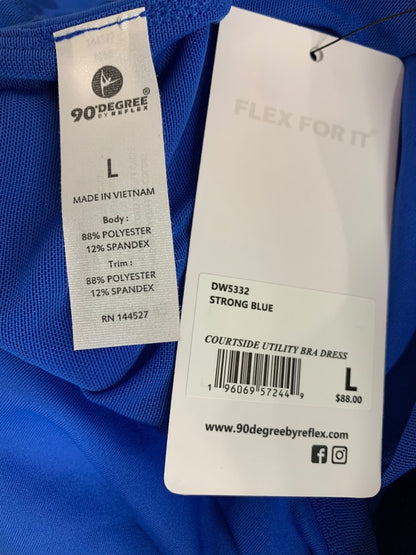 Large 90 Degree by Reflex New Tennis Dress with Body Suit Liner Strong Blue