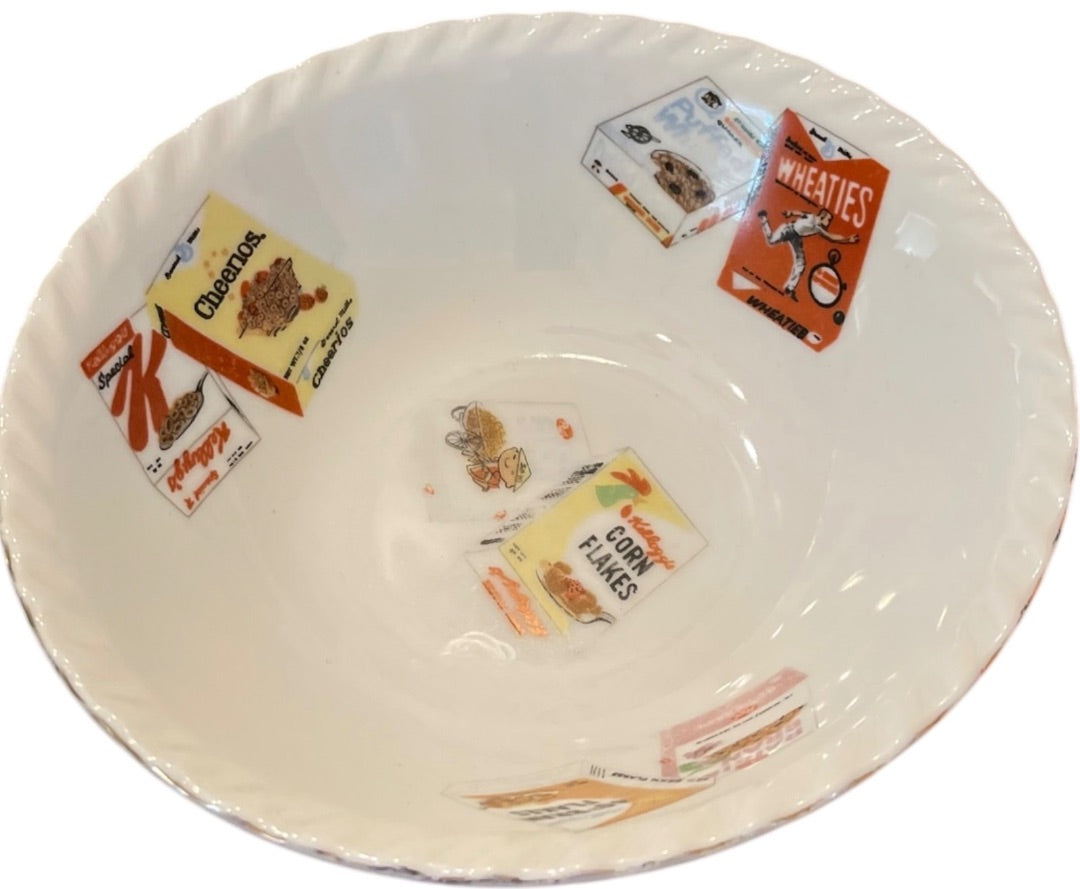 1960s Kelloggs Collectible Ceramic Cereal Advertising Bowl 7 Inch