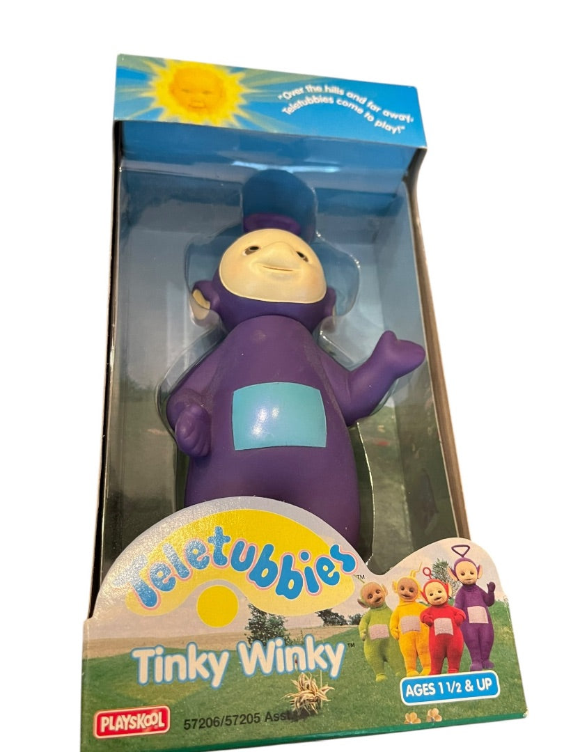 1998 Teletubbies Playskool 6 Inch Tinky Winky Purple Figurine in Box