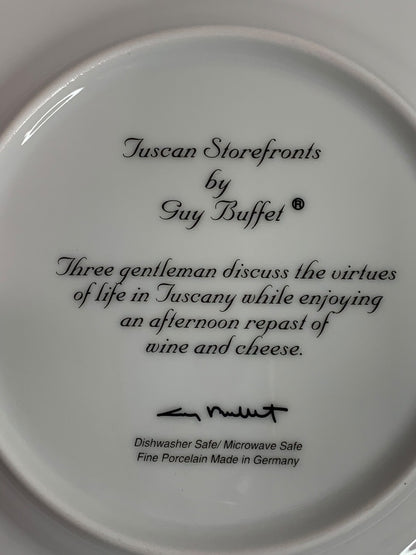 Guy Buffet Tuscan Storefronts Salad Plate Gentleman Repast 8 Inch