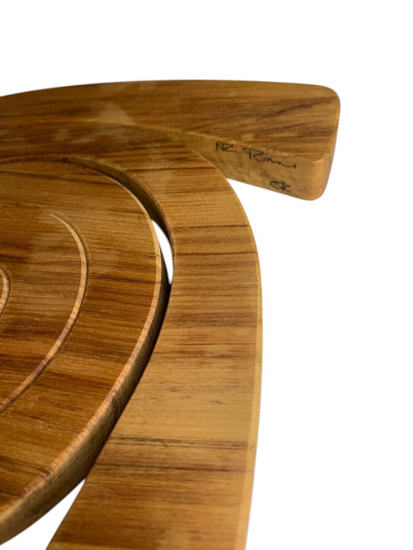 Rimu Timber New Zealand Signed Coil Trivet 3 Pieces 9 Inches Māori  Loop