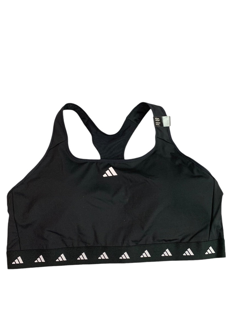 1X Adidas New TechFit Sports Bra Black Medium Support HN7282