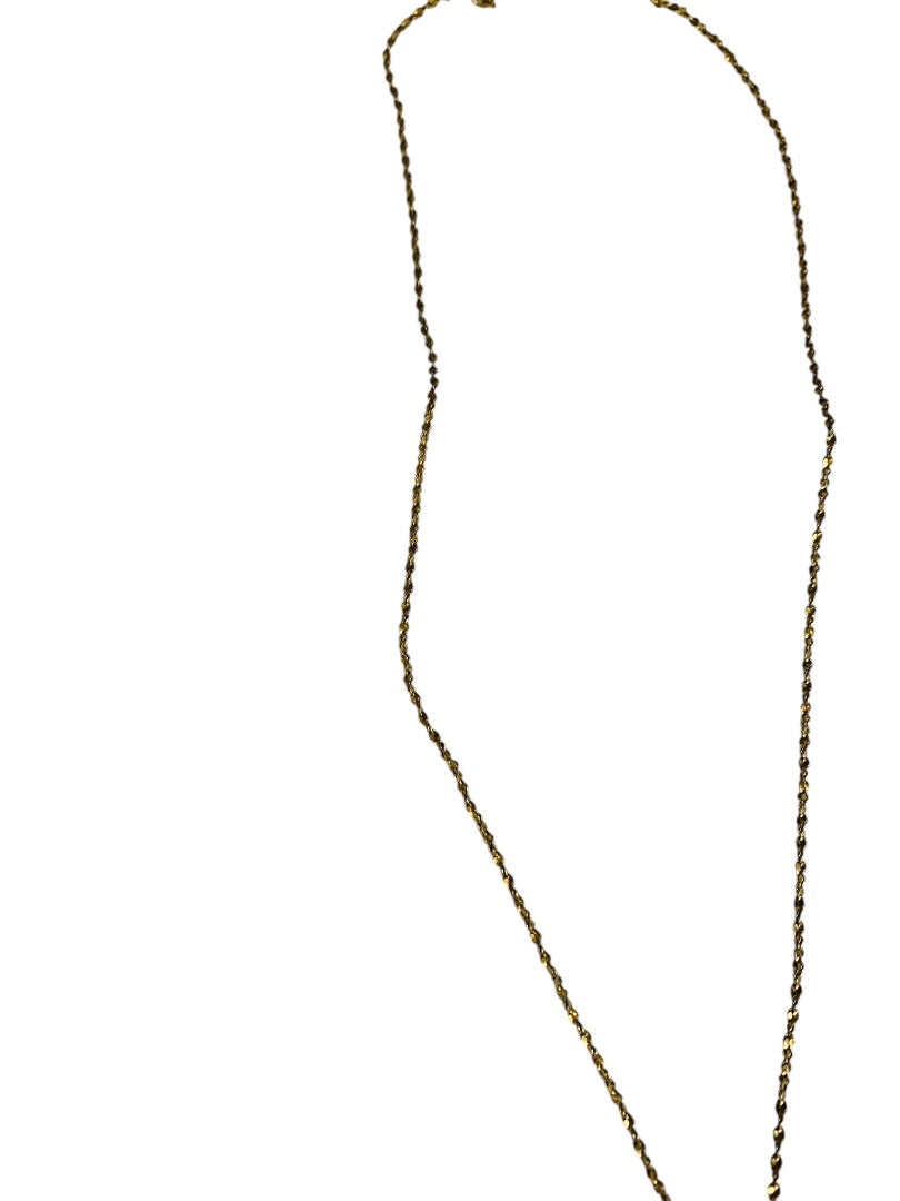 Goldtone Necklace 17.5 Inch Seashell Pendant with Spring Clasp